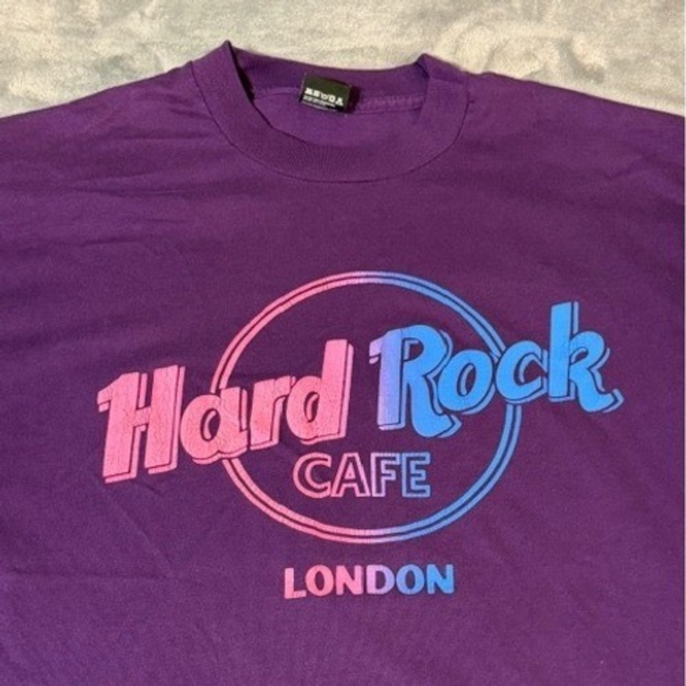 Hard Rock Cafe London Purple T Shirt XXL Screen Stars Best Made in USA Vintage